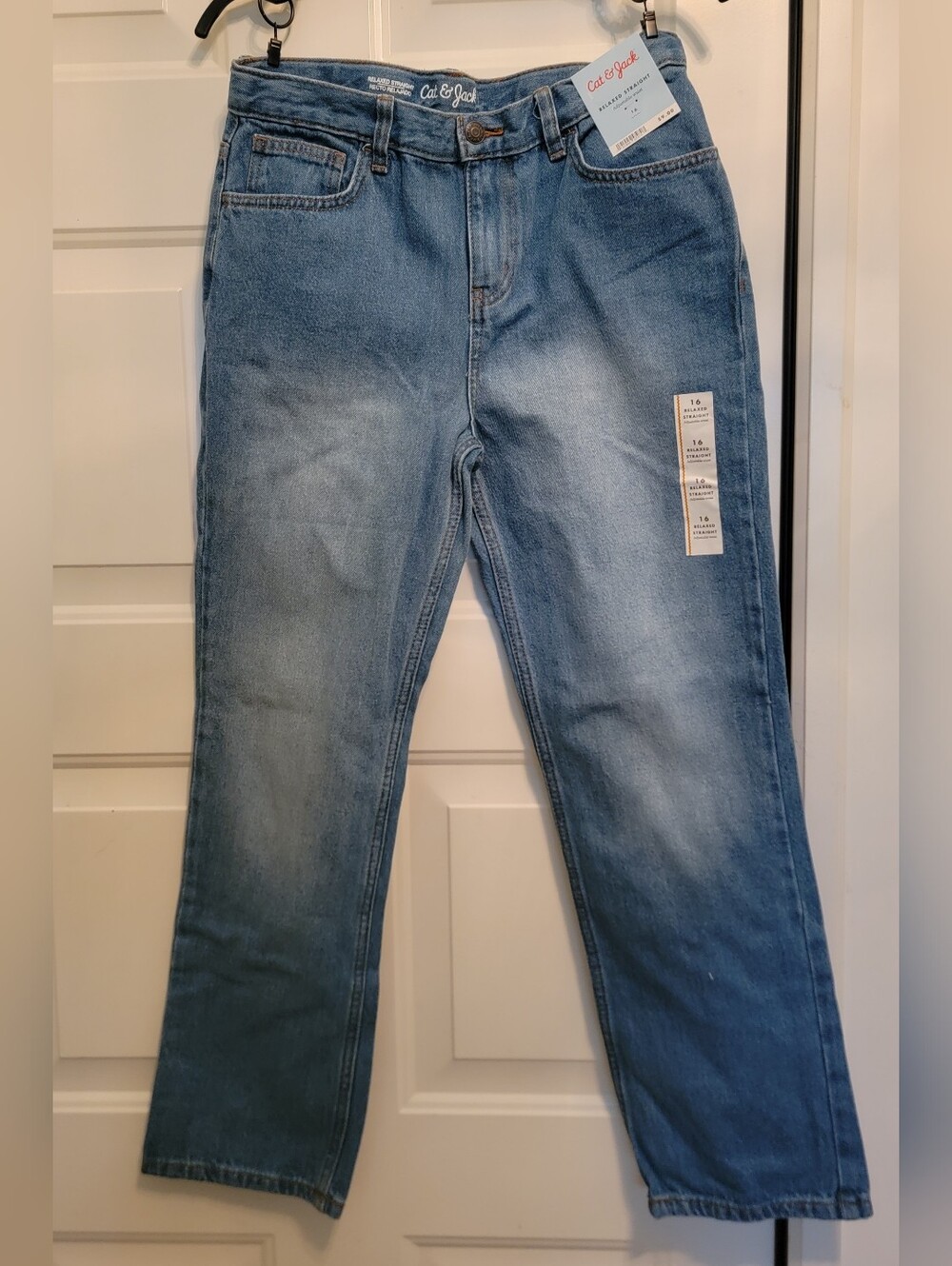 Cat & Jack Kid's Light Blue Straight Jeans Size 16